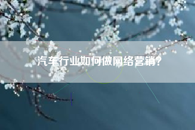 汽车行业如何做网络营销？