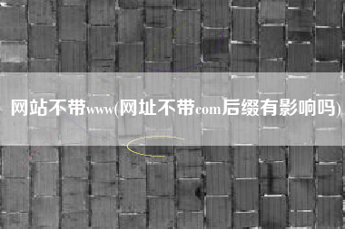 网站不带www(网址不带com后缀有影响吗)