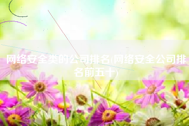 网络安全类的公司排名(网络安全公司排名前五十)