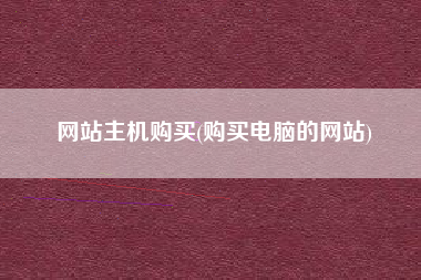 网站主机购买(购买电脑的网站)