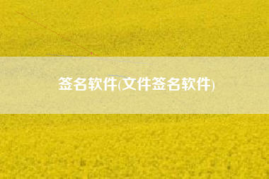 签名软件(文件签名软件)