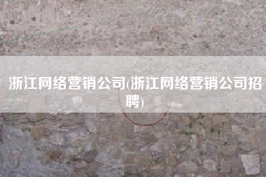 浙江网络营销公司(浙江网络营销公司招聘)