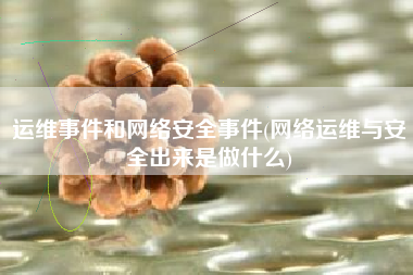 运维事件和网络安全事件(网络运维与安全出来是做什么)