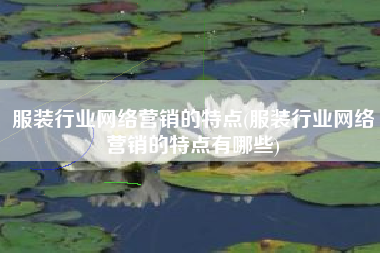服装行业网络营销的特点(服装行业网络营销的特点有哪些)