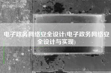 电子政务网络安全设计(电子政务网络安全设计与实现)