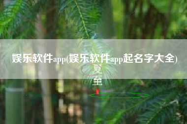 娱乐软件app(娱乐软件app起名字大全)