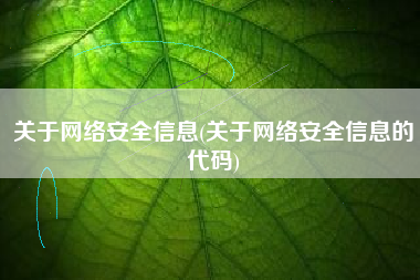 关于网络安全信息(关于网络安全信息的代码)
