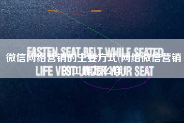 微信网络营销的主要方式(网络微信营销的工作怎么样)