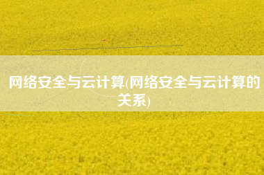 网络安全与云计算(网络安全与云计算的关系)