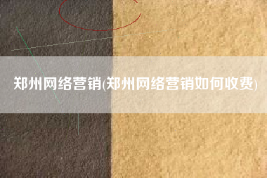 郑州网络营销(郑州网络营销如何收费)
