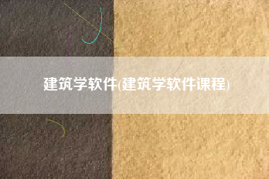 建筑学软件(建筑学软件课程)