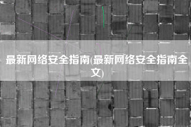 最新网络安全指南(最新网络安全指南全文)