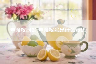 查降权网站(查降权号是什么意思)