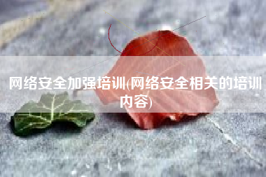 网络安全加强培训(网络安全相关的培训内容)