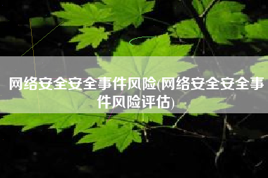 网络安全安全事件风险(网络安全安全事件风险评估)